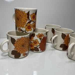 Brendan Erin Vintage Irish stoneware Mugs x 6